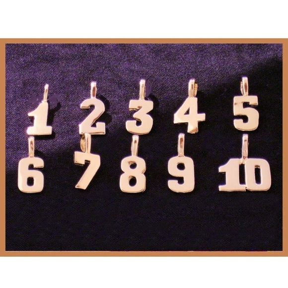 Lucky Number Gold Plated Pendant All Numbers